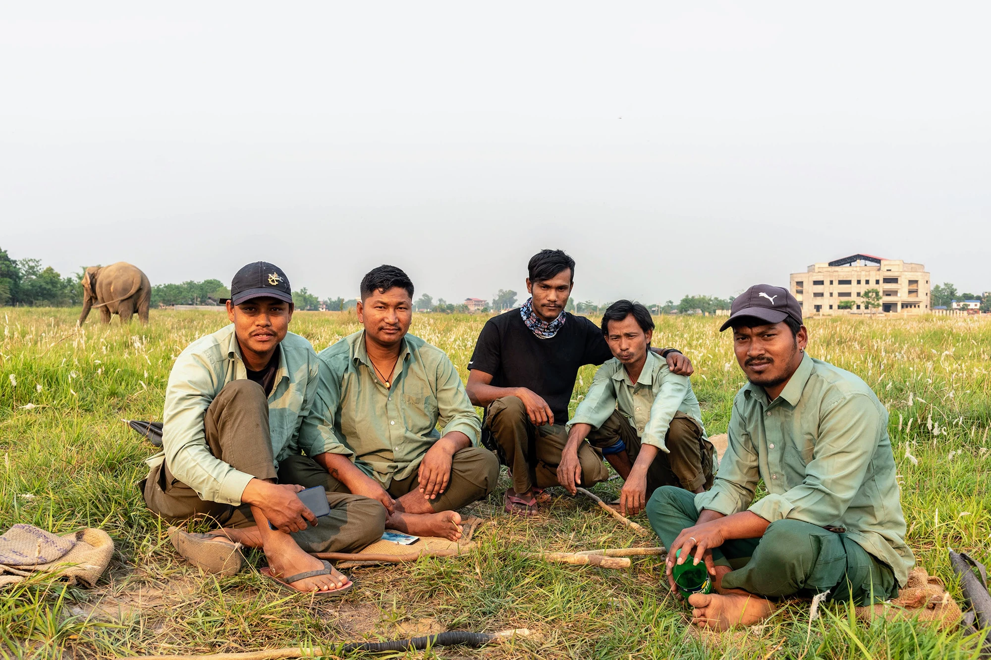 Sapana Elephant Care team with elephants – Sauraha Chitwan