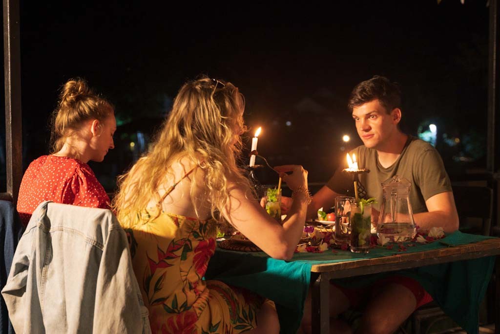 Candle-Light Dinner beside Elephants